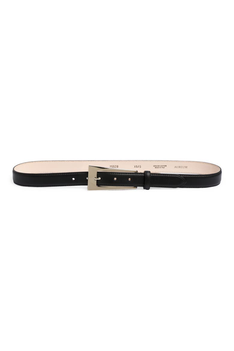 No. 10 Leather Belt, Main, color, BLACK SILVER