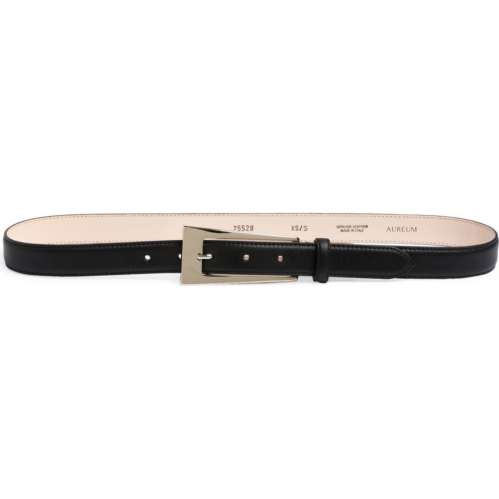 AUREUM No. 10 Leather Belt in Black Silver  product