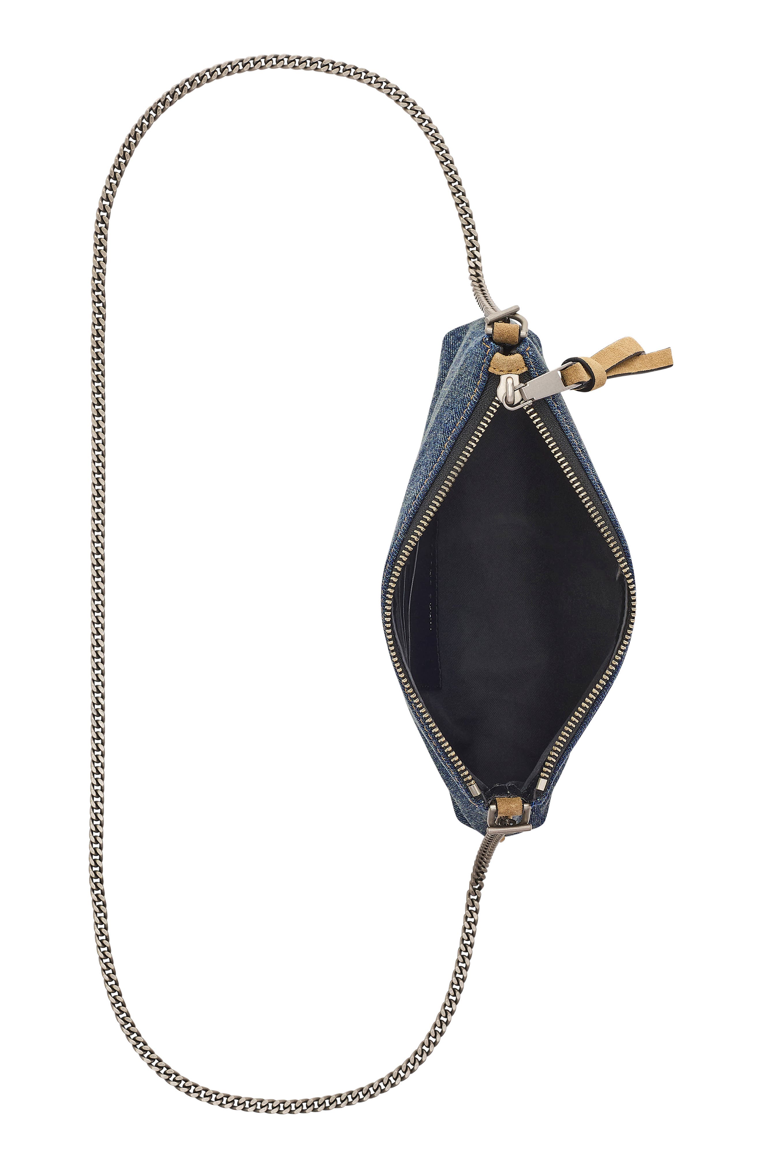 Marc Jacobs The Snapshot Denim Convertible Pochette Shoulder Bag, Alternate, color, Dark Wash Indigo