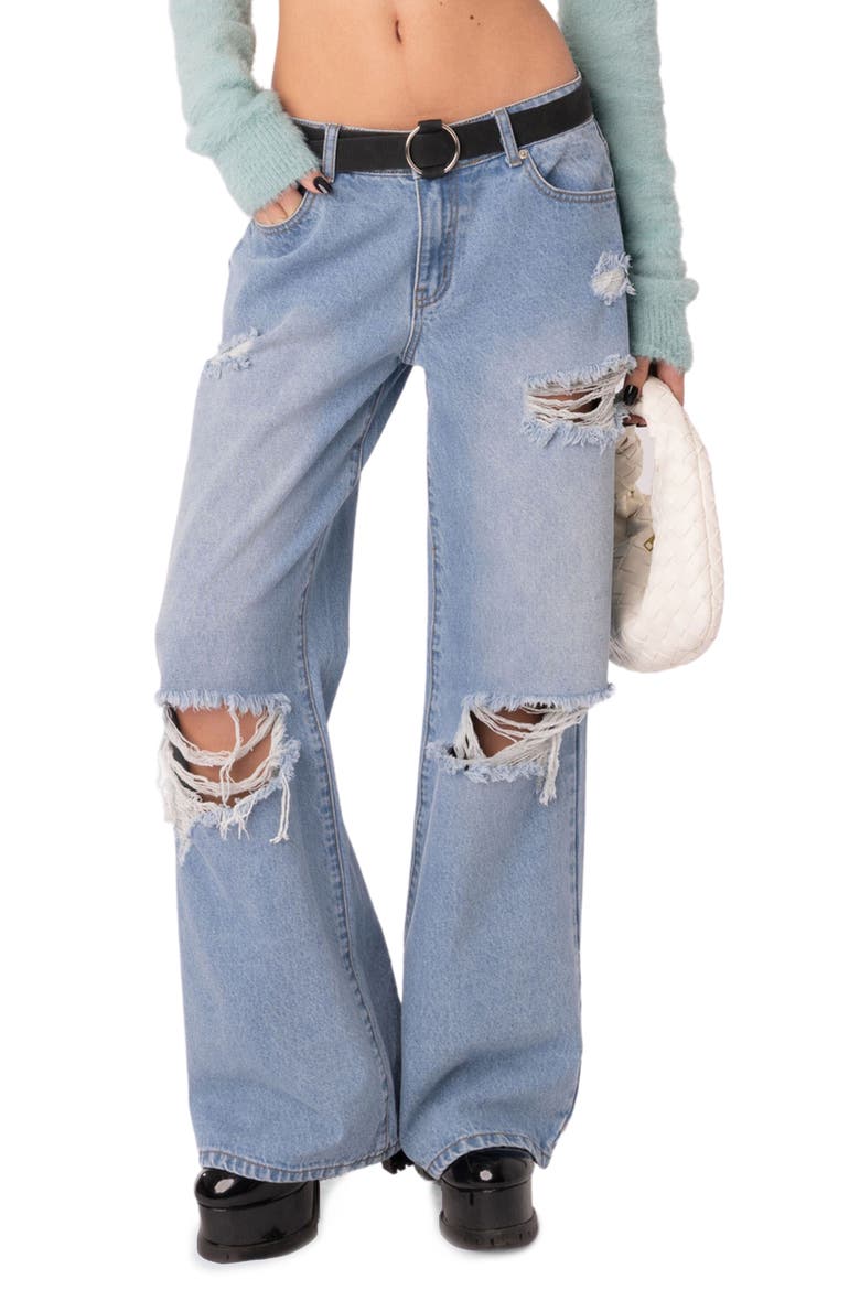 Distressed Boyfriend Jeans, Main, color, LIGHT-BLUE