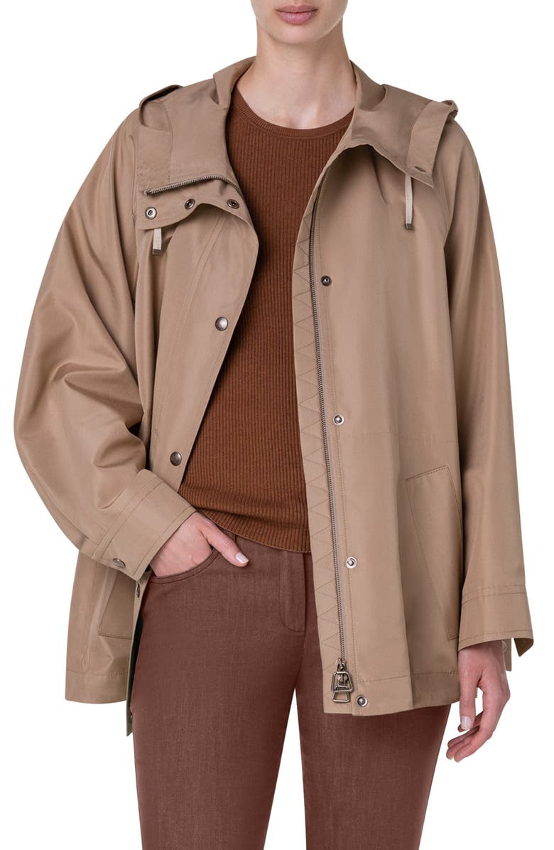 Akris Water Repellent Silk Taffeta Jacket, Main, color,