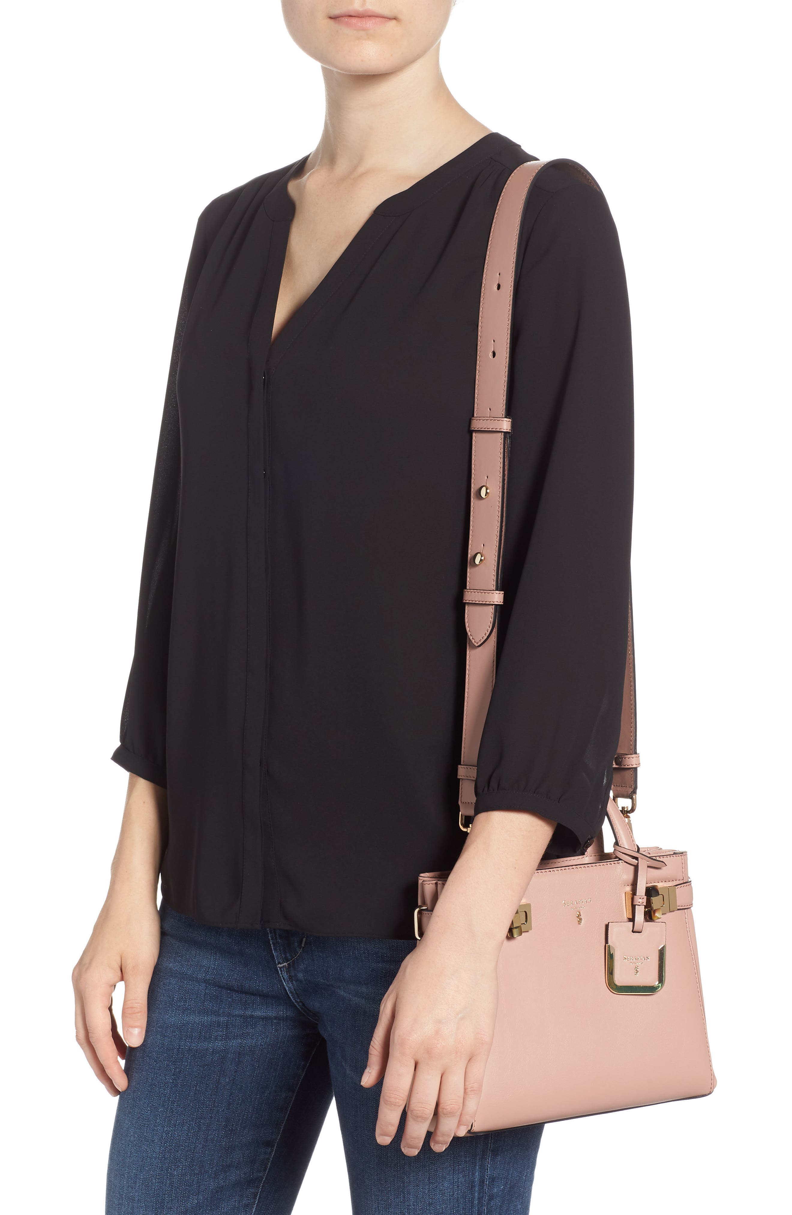 Serapian Milano Mini Meline Evolution Leather Bag, Alternate, color, 