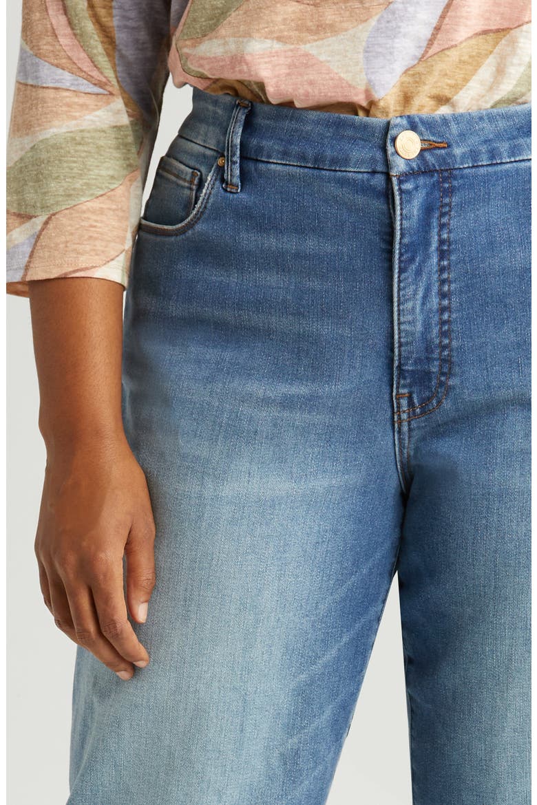 Meg High Waist Raw Hem Wide Leg Jeans, Alternate, color, MILESTONE