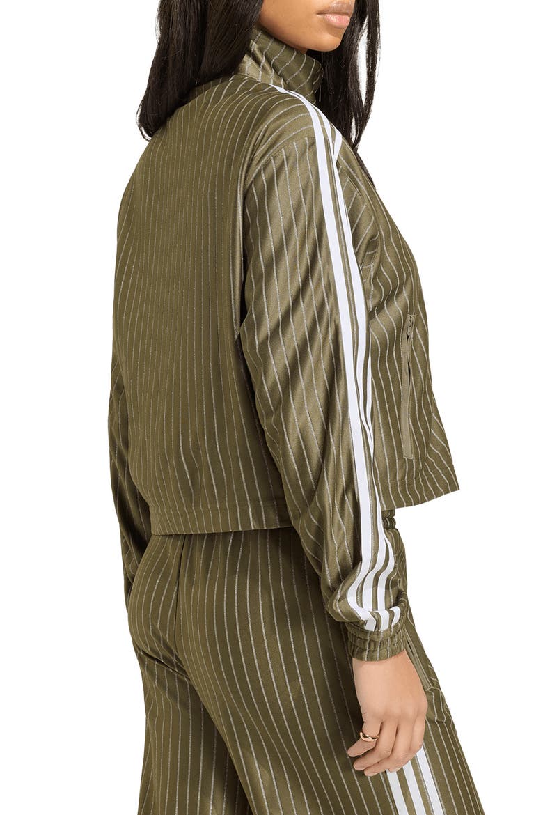 Pinstripe Track Jacket, Alternate, color, BRANCH/ SILVER MET.