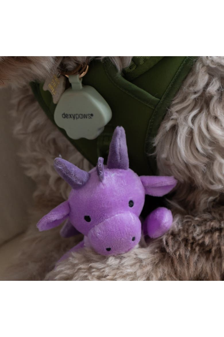 Dragon Squeak & Crinkle Plush Dog Toy, Alternate, color, Purple