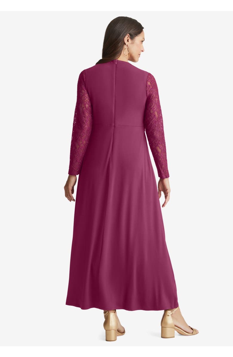 Jessica London Lace Sweetheart Dress, Alternate, color, Black