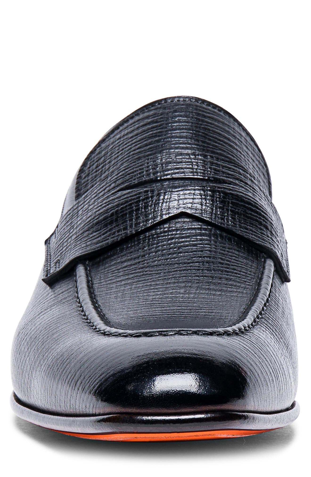 Santoni Gannon Penny Loafer, Alternate, color, Black