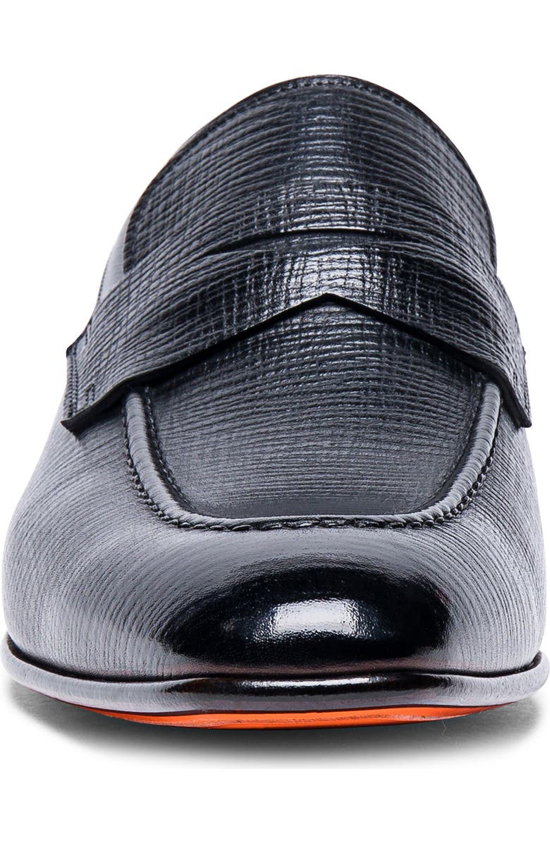 Santoni Gannon Penny Loafer, Alternate, color, Black
