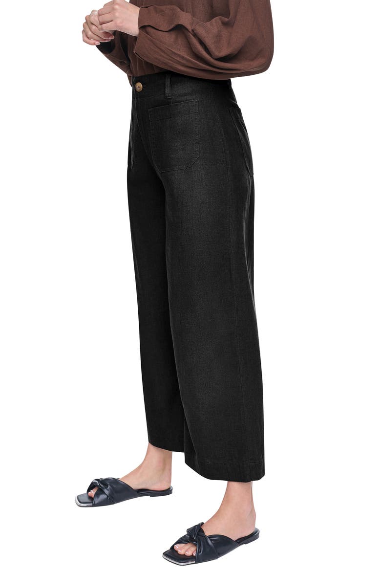 High Waist Wide Leg Pants, Alternate, color, BLACK