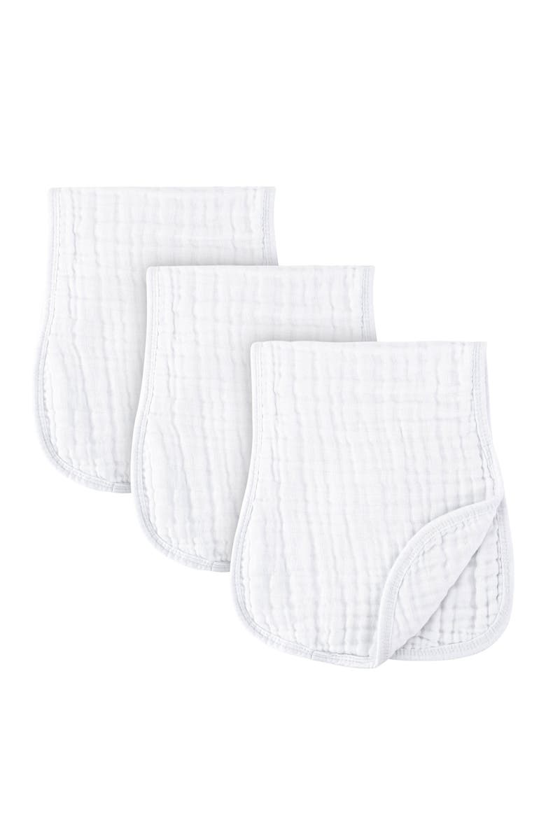 Ely's & Co. Baby Muslin Burp Cloths 3 Pack, Alternate, color, Solid White
