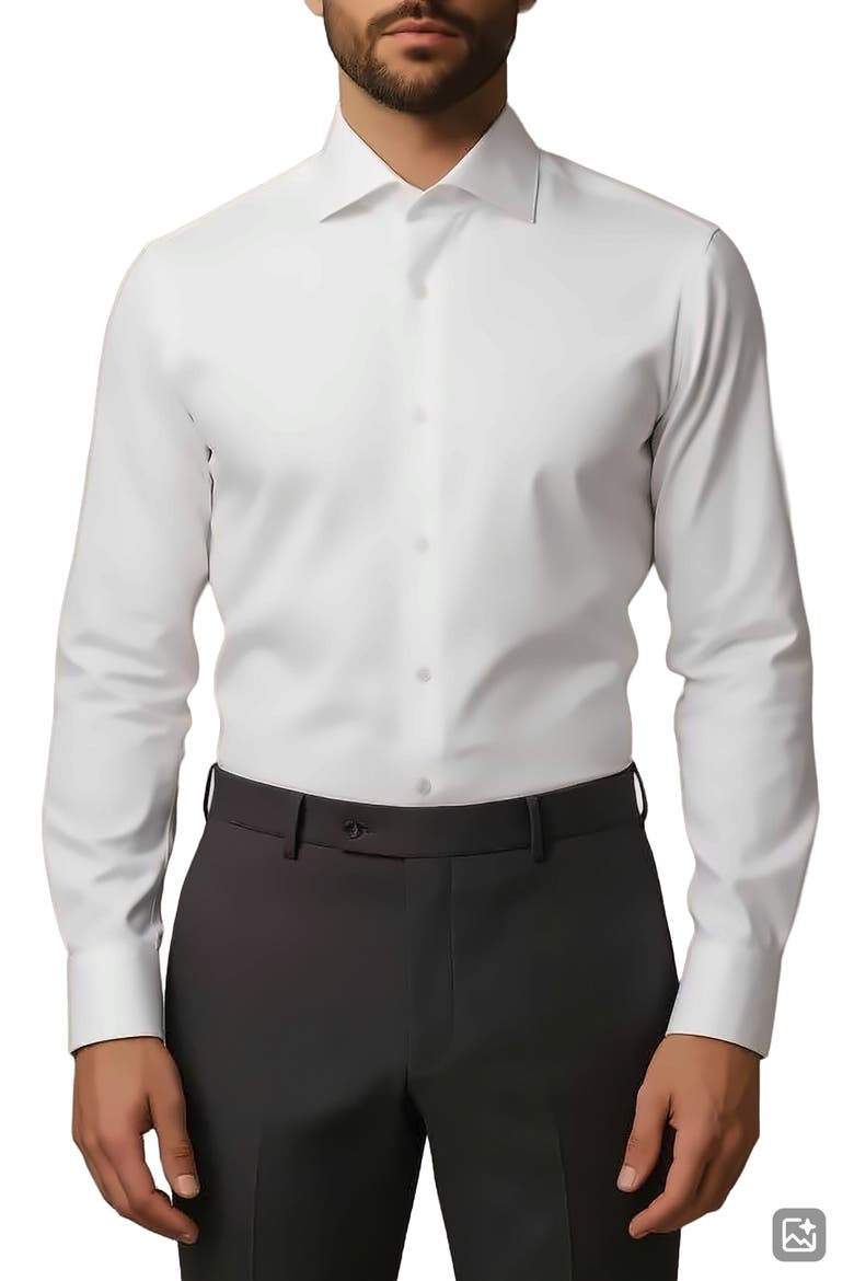 Stretch Cotton Dress Shirt, Main, color, WHITE