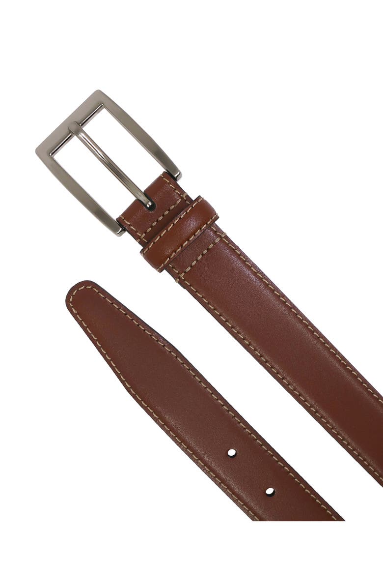 Brooks Brothers Stitched Leather Belt, Alternate, color, Tan