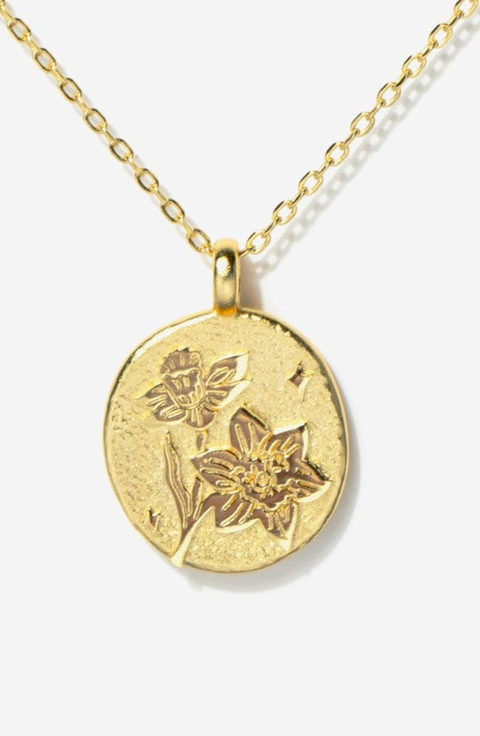 Gold Birth Flower Necklace