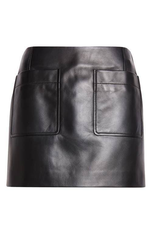 Bottega Veneta Napa Leather Miniskirt In Black