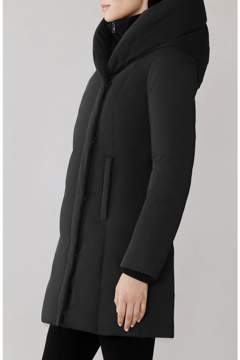 Camelia Water Repellent 700 Fill Power Down Coat, Alternate, color, BLACK