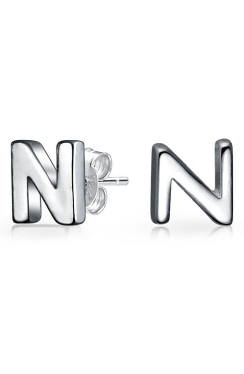 Bling Jewelry Capital ABC Minimalist Stud Earrings