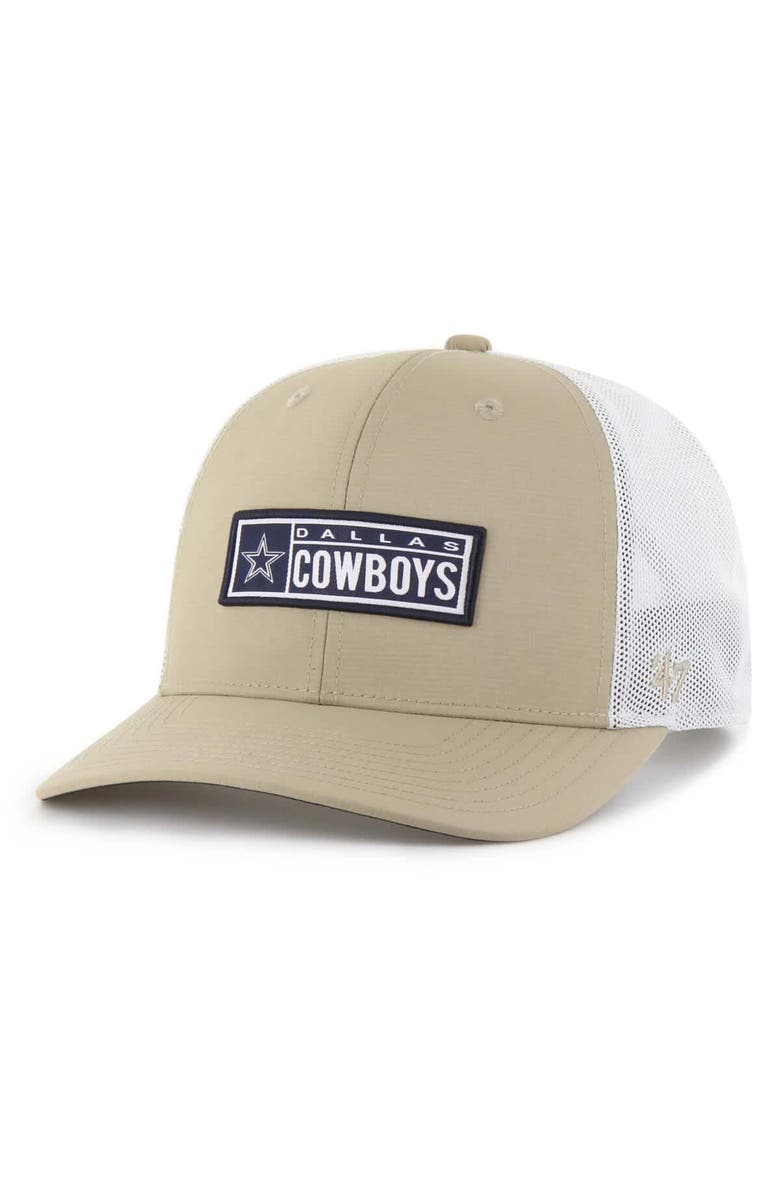 '47 Men's '47 Khaki Dallas Cowboys Acapulco brrr° Trucker Adjustable Hat, Main, color, Khaki