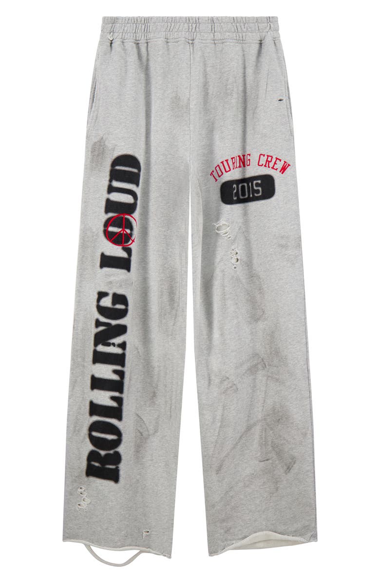 Rolling Loud RL Touring Crew Distressed Sweatpants, Alternate, color, Heather Gray