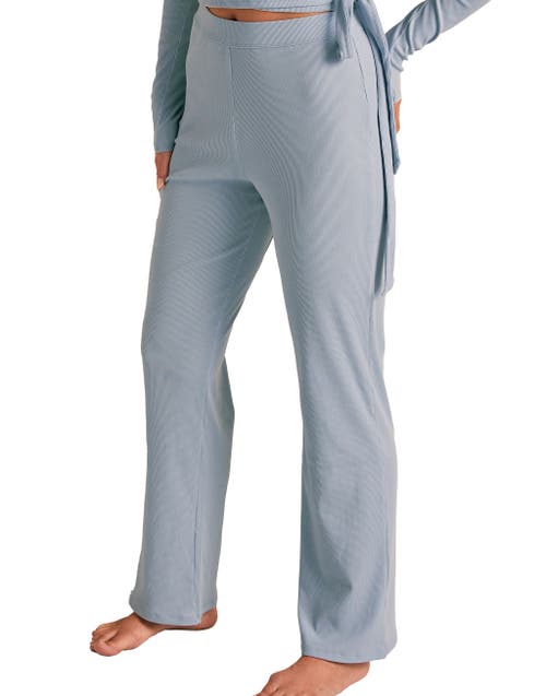 Adore Me Rib Knit Boyfriend Pant In Blue