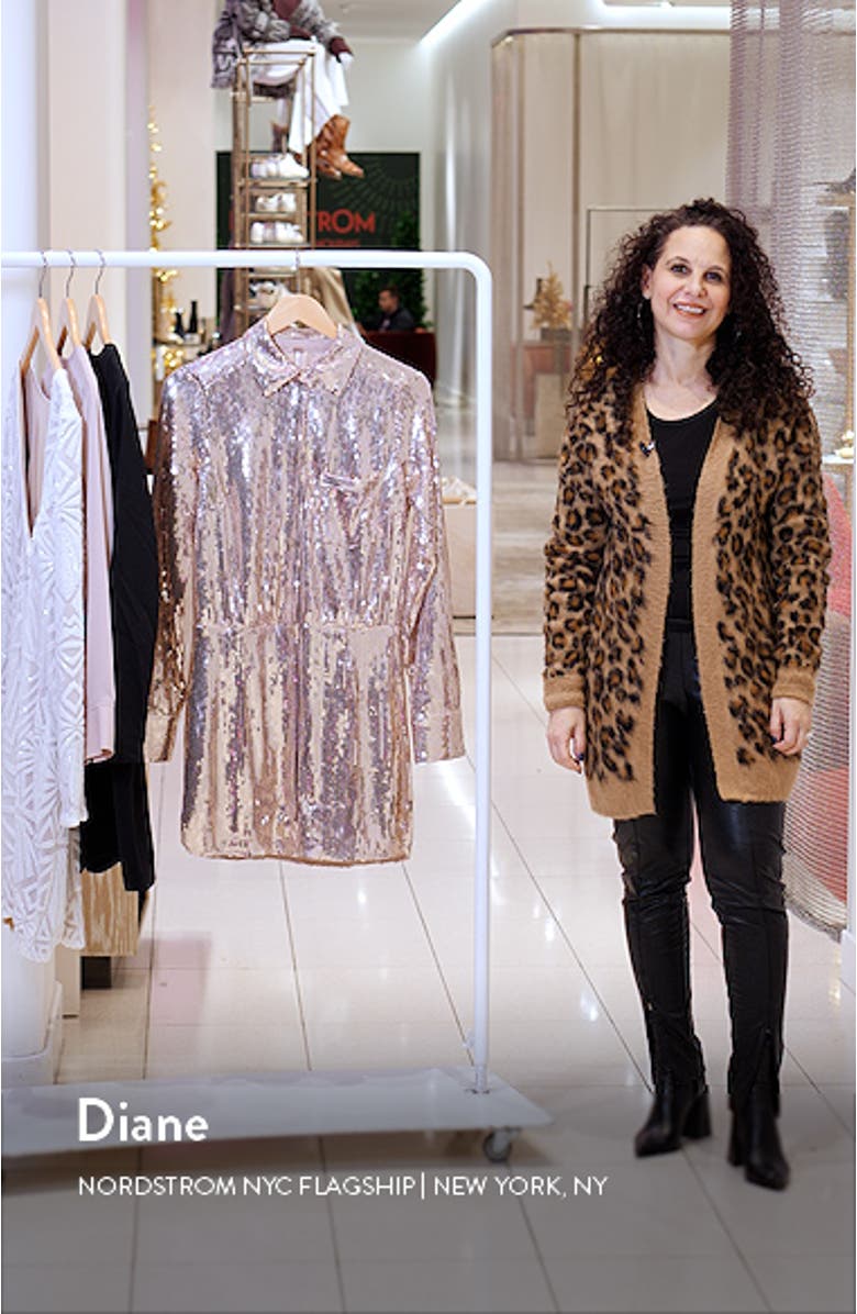 Sophie Sequin Long Sleeve Shirtdress, sales video thumbnail