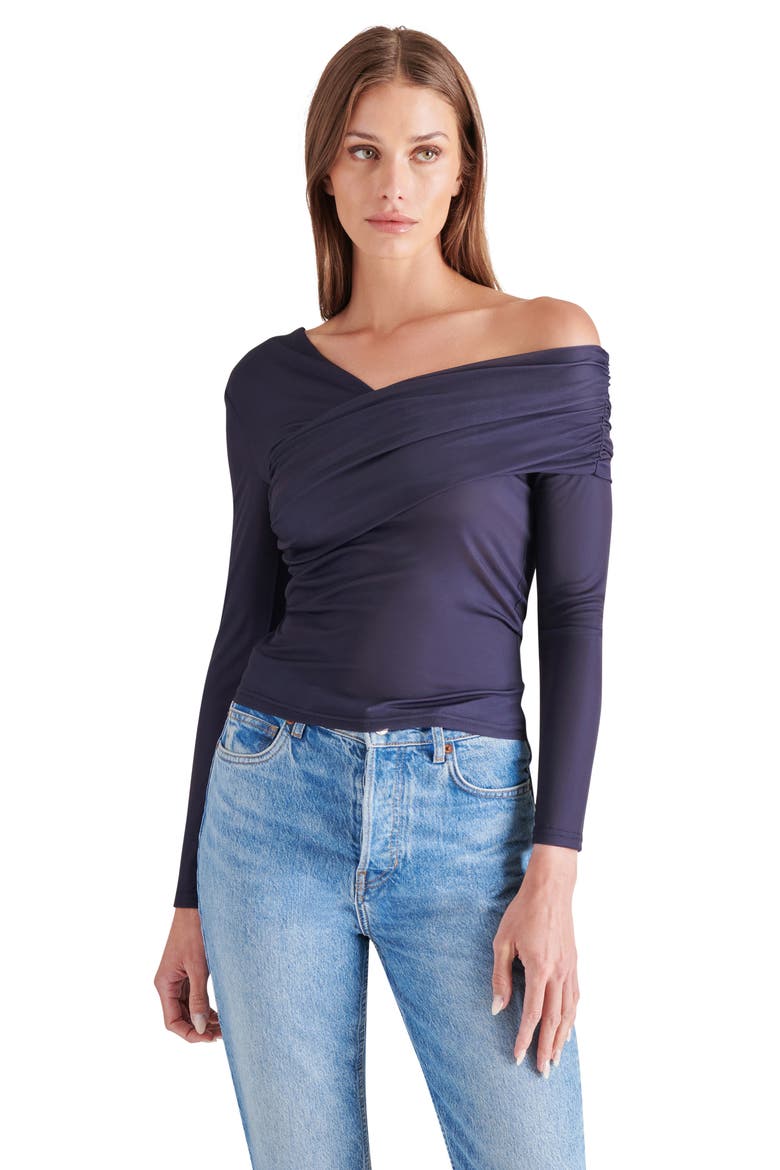 Pacie One-Shoulder Long Sleeve Top, Alternate, color, MARINE