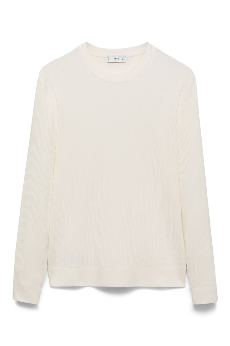 Rib Crewneck Sweater, Alternate, color, OFF WHITE