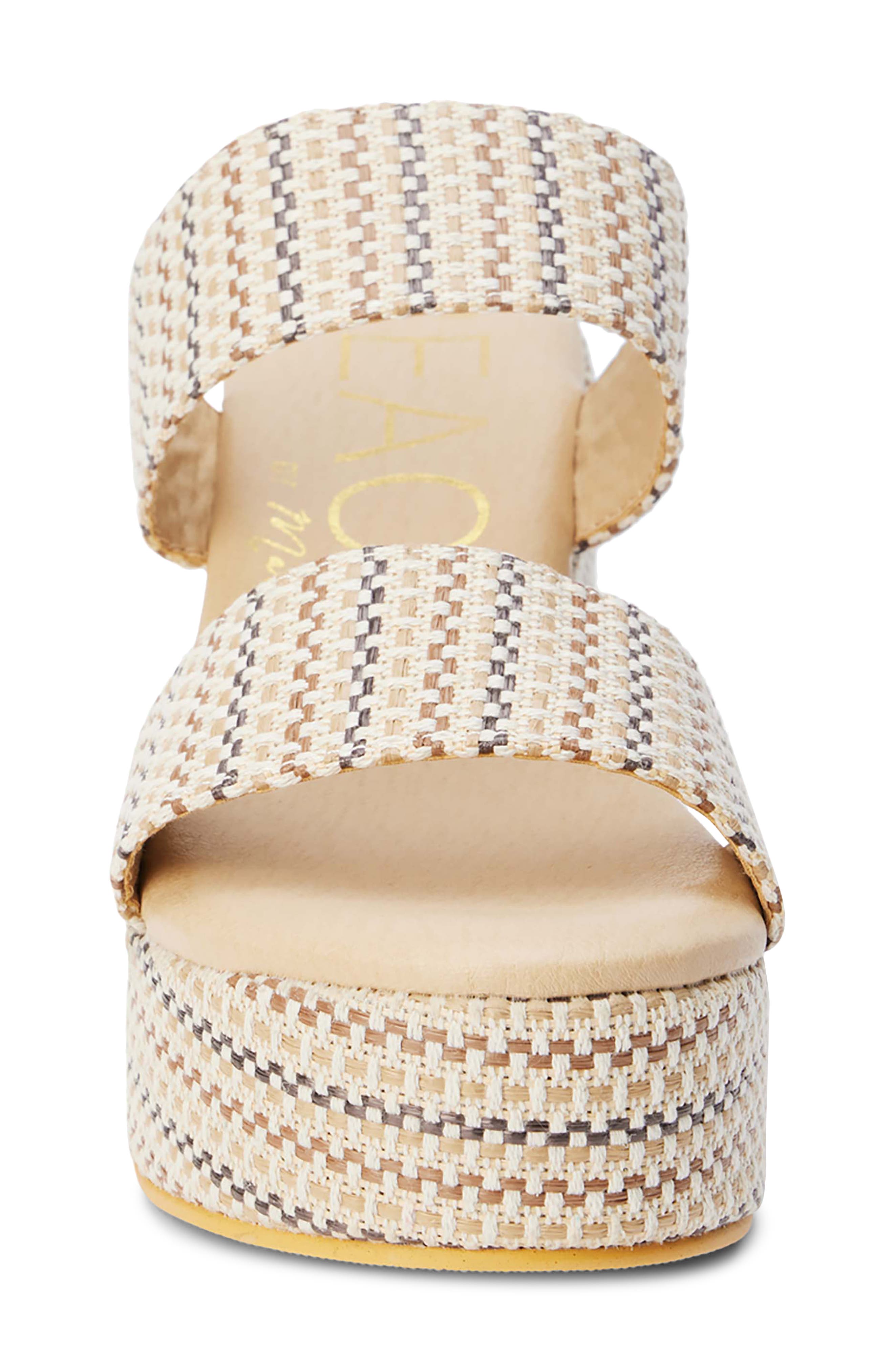 Coconuts by Matisse Ocean Ave Espadrille Platform Slide Sandal, Alternate, color, Ivory Mosaic