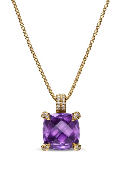 Chatelaine® Pendant Necklace 18K Gold With Amethyst & Diamonds