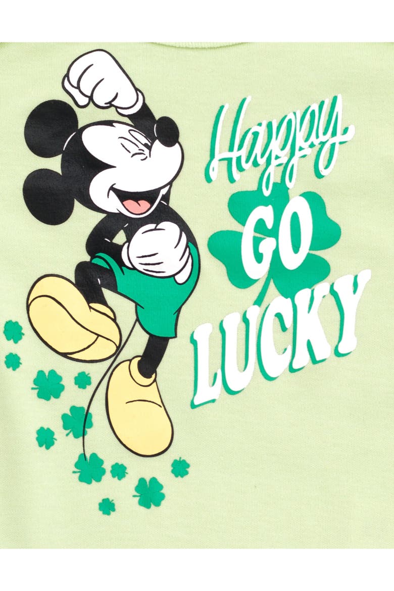 Mickey Mouse & Friends Holiday Short Sleeve Bodysuit, Alternate, color, Mint Green Mickey