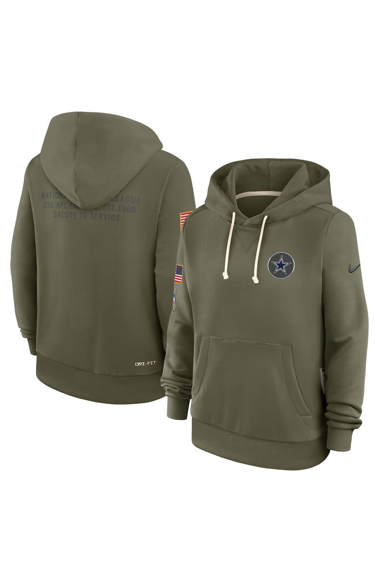Nike Women's Nike Olive Dallas Cowboys 2025 Salute to Service Sideline Standard Issue Dri-FIT Hoodie, Alternate, color, Olive