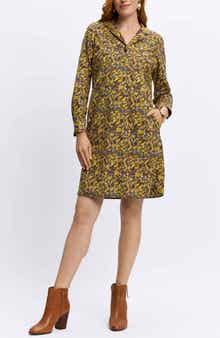 Foxcroft Sloane Ditsy Floral Long Sleeve Shirtdress