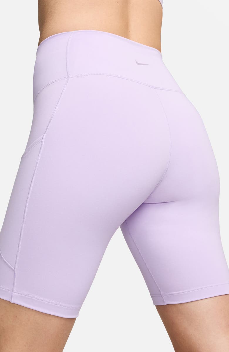 Nike One 8-Inch High Waist Biker Shorts, Alternate, color, Lilac Bloom/ Black