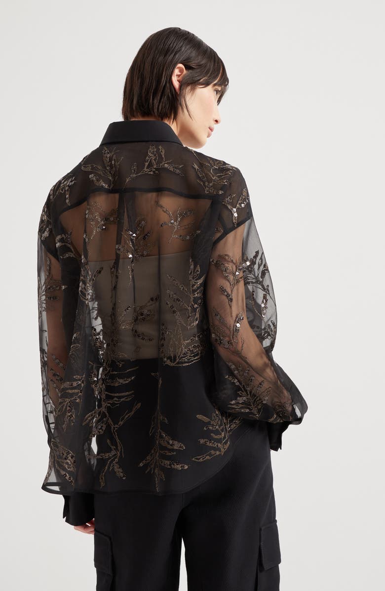 Brunello Cucinelli Flora Embroidery shirt, Alternate, color, 