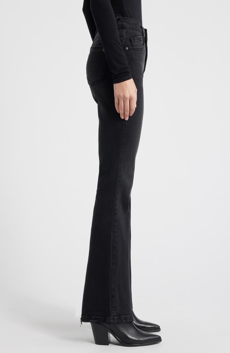 Wit & Wisdom Madison 'Ab'Solution Grinded Hem High Waist Bootcut Jeans, Alternate, color, Washed Black Artisanal