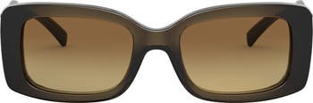 52mm Pillow Gradient Polarized Rectangular Sunglasses