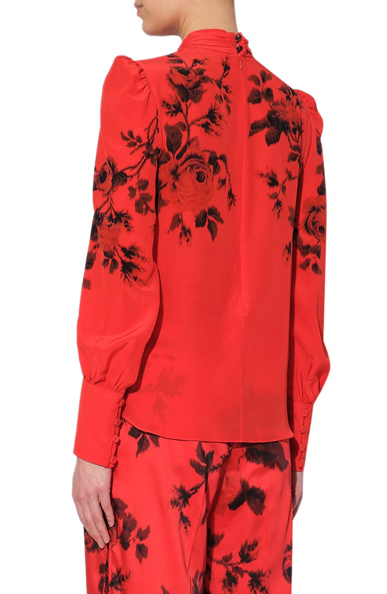 Erdem Fayola Floral Print Silk Crêpe de Chine Blouse, Alternate, color, 