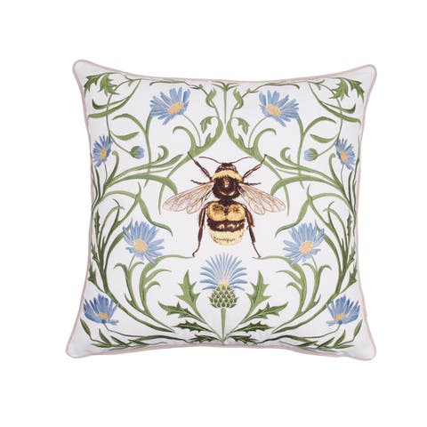 Garden Bee Outdoor Accent Throw Pillow 20" x 20"