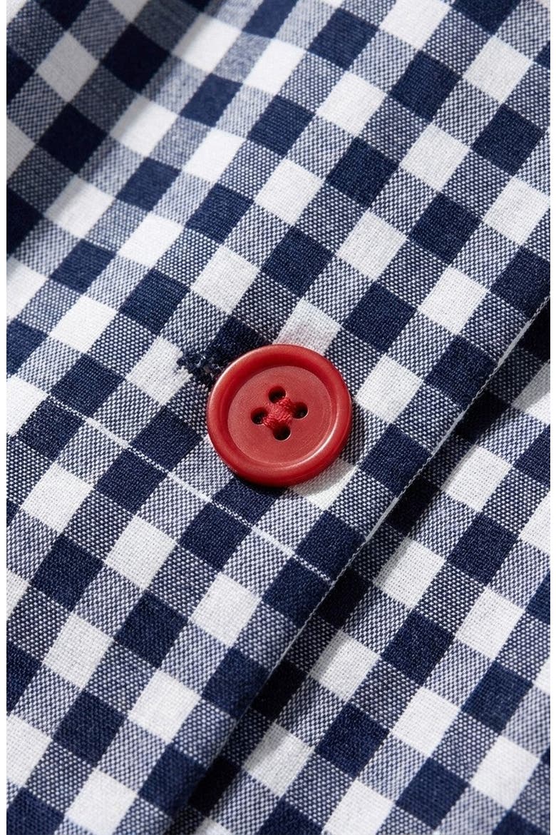 Sleeveless Gingham Button Front Top with Waist Tie, Alternate, color, Blue