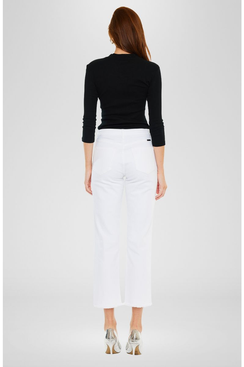 Zahra High Rise Cropped Straight Leg Jeans, Alternate, color, White