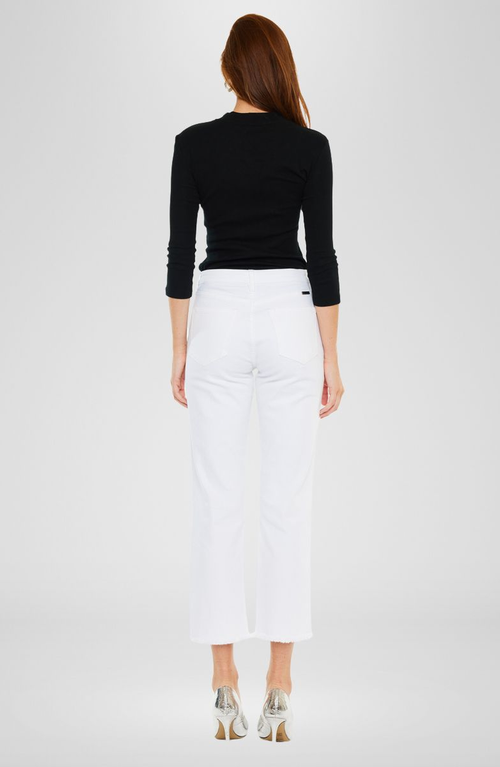 Kancan Zahra High Rise Cropped Straight Leg Jeans In White