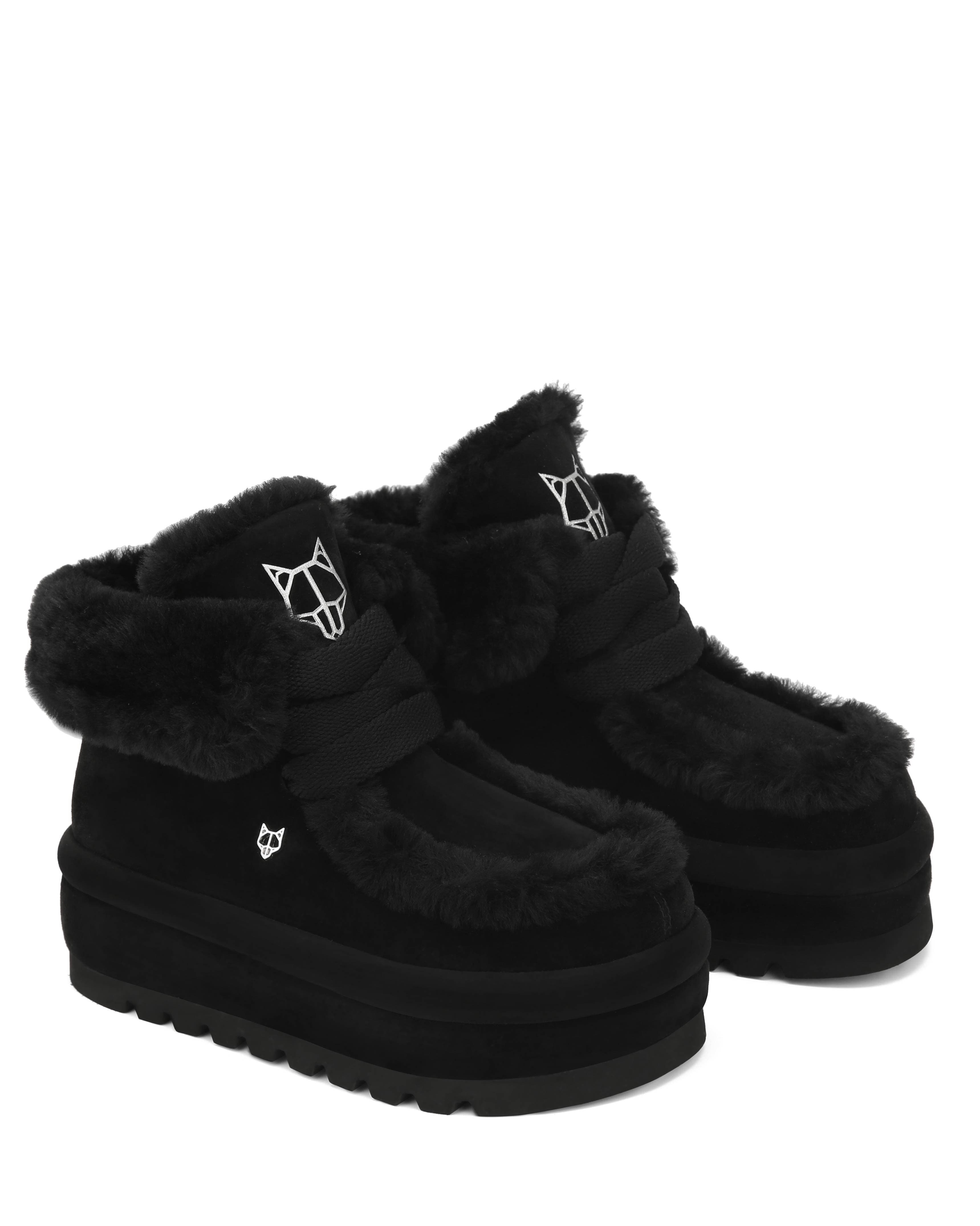 Naked Wolfe Bambi Ice Faux Fur/Suede, Main, color, Black