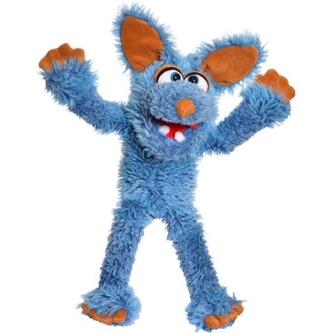 Fizz The Blue Dog 18 Inch Plush Hand Puppet, Handmade Pal