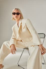 NASTY GAL Twill Oversized Tailored Blazer