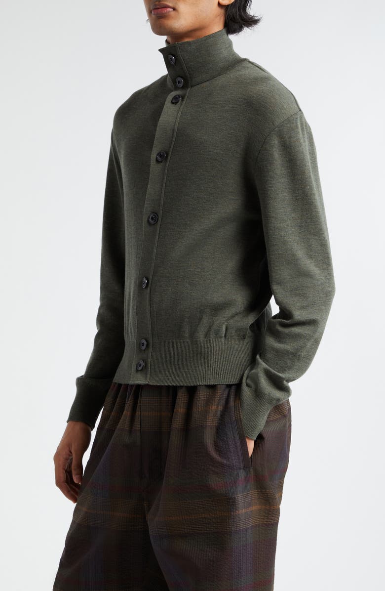 Lemaire Stand Collar Wool Cardigan, Alternate, color, 