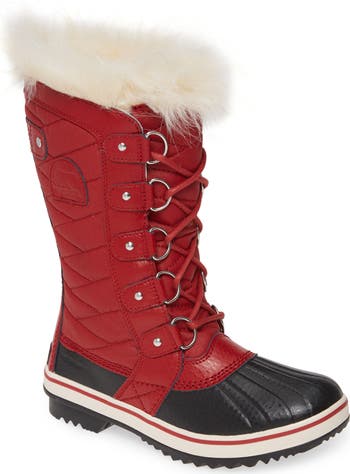 Sorel Tofino II CVS Waterproof Organza Boot cream/red. Lace up on sale boot.