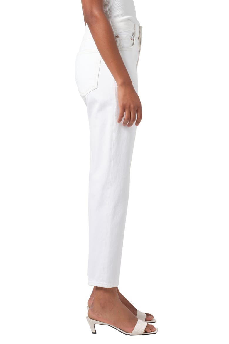 '90s Pinch Waist High Waist Crop Straight Leg Jeans, Alternate, color, MARSHMALLOW (CLEAN WHITE)