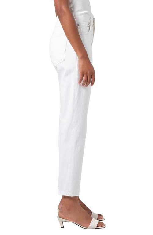 Agolde Riley Crop High Rise Stretch Jeans In Sour Cream In Marshmallow (clean White)