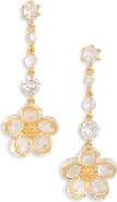 EYE CANDY LOS ANGELES Lara Cubic Zirconia Flower Linear Drop Earrings