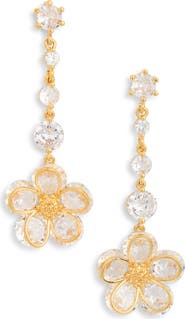 EYE CANDY LOS ANGELES Lara Cubic Zirconia Flower Linear Drop Earrings