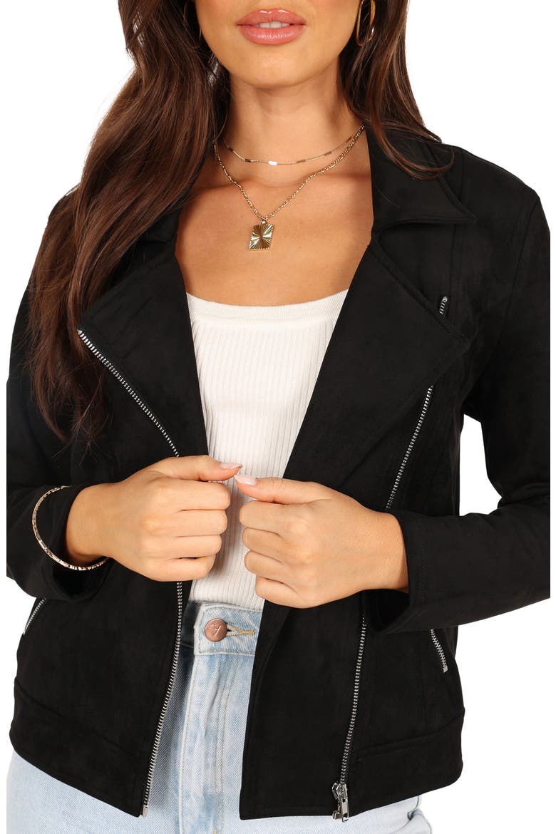 Spencer Faux Suede Jacket, Alternate, color, BLACK